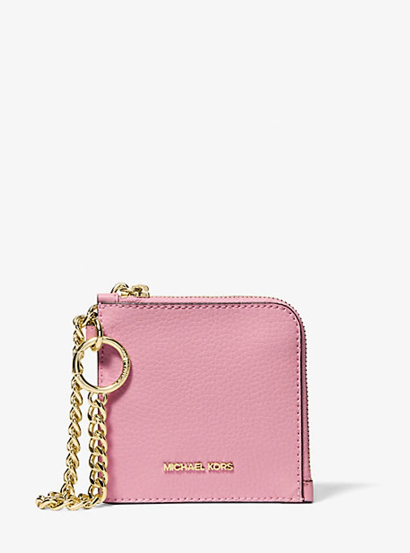 Jet Set Travel Pebbled Leather Chain Wallet
