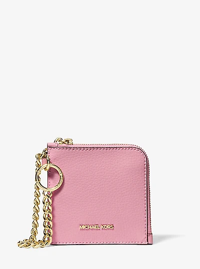Jet Set Travel Pebbled Leather Chain Wallet