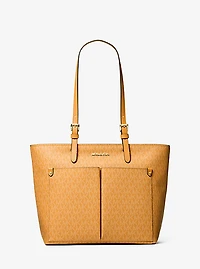 Jet Set Medium Signature Logo Pocket Tote Bag