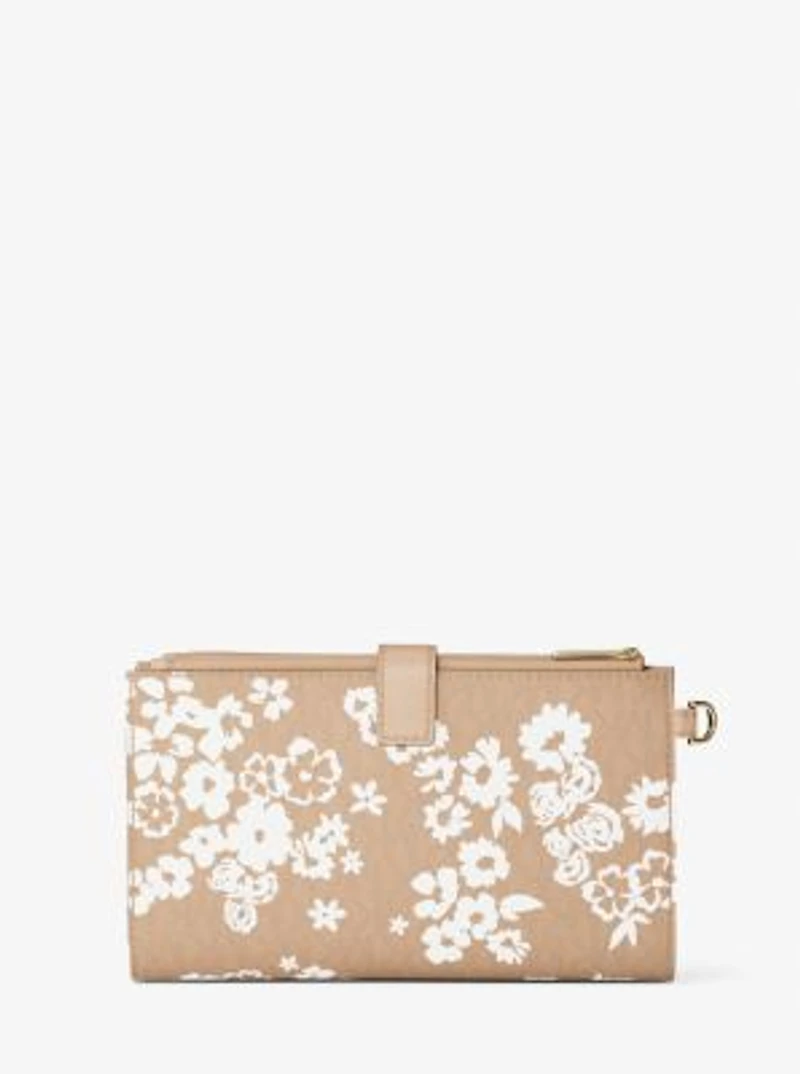 Jet Set Travel Large Printed Signature Logo Wristlet