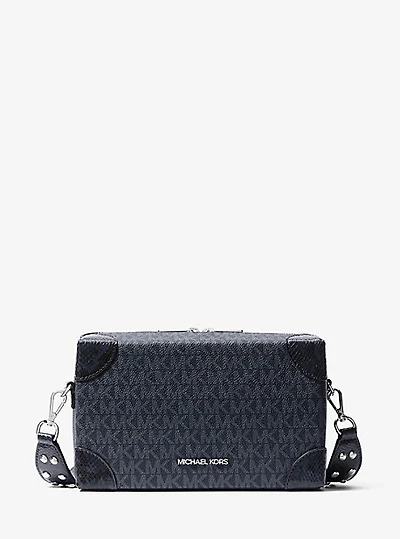 Jeanie Small Signature Logo and Snake Embossed Crossbody Bag