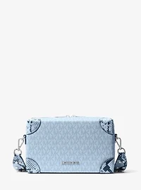 Jeanie Small Signature Logo and Snake Embossed Crossbody Bag
