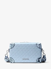 Jeanie Small Signature Logo and Snake Embossed Crossbody Bag