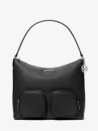 Merritt Large Pebbled Leather Cargo Shoulder Bag