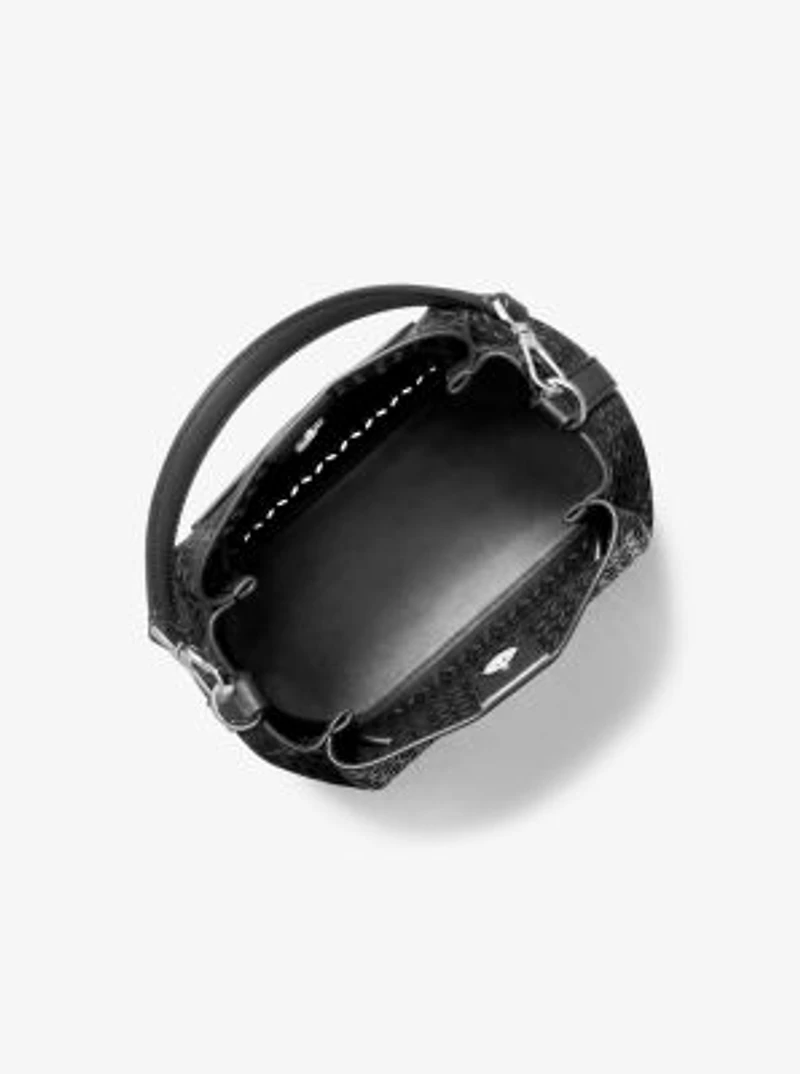 Carson Small Floral Laser Cut Bucket Crossbody Bag