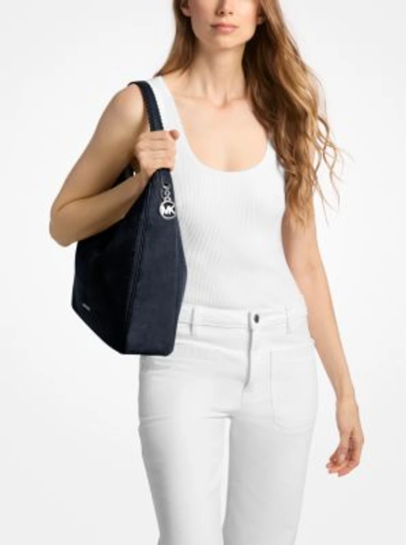 Nayla Medium Suede Hobo Shoulder Bag