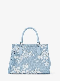 Marilyn Medium Printed Signature Logo Satchel