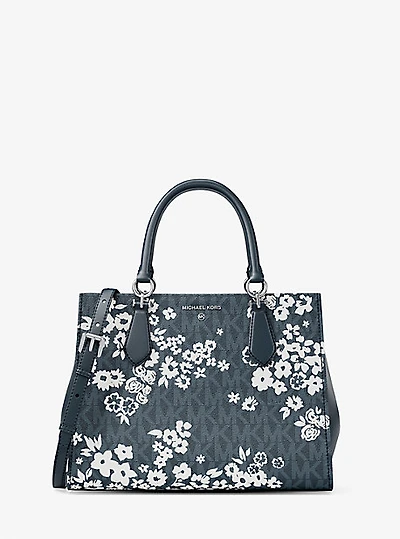 Marilyn Medium Printed Signature Logo Satchel