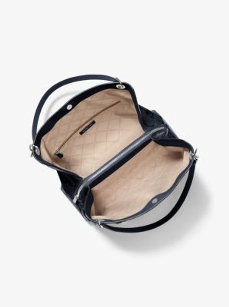 Christina Large Snake Embossed Shoulder Bag