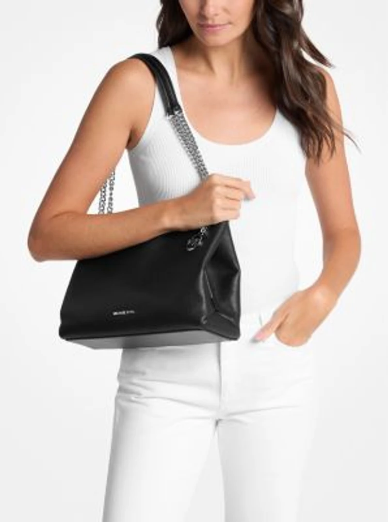 Christina Medium Pebbled Leather Messenger Bag