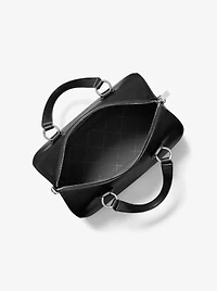 Grayson Medium Pebbled Leather Duffel Crossbody Bag