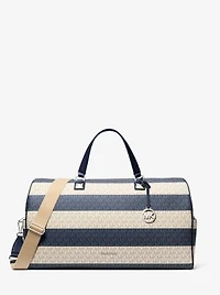 Grayson Extra-Large Striped Signature Logo Weekender Bag
