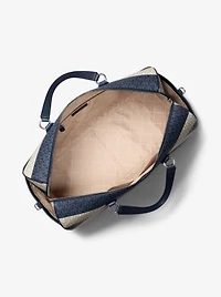 Grayson Extra-Large Striped Signature Logo Weekender Bag