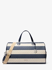 Grayson Extra-Large Striped Signature Logo Weekender Bag