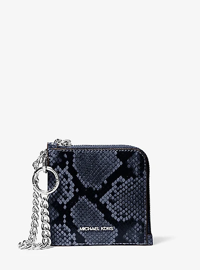 Jet Set Travel Medium Snake Embossed Chain Wallet