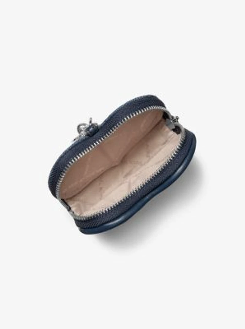 Jet Set Travel Matelassé Denim Heart Coin Pouch