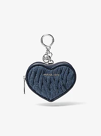 Jet Set Travel Matelassé Denim Heart Coin Pouch