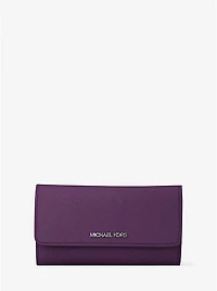 Jet Set Large Saffiano Leather Tri-Fold Wallet