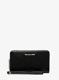 Large Pebbled Leather Smartphone Wristlet