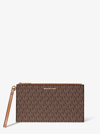 Jet Set Large Signature Logo Wristlet