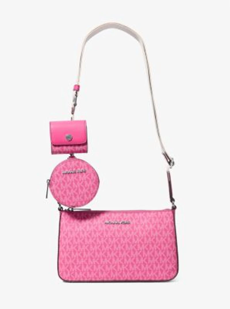 Jet Set Signature Logo Crossbody Bag with Case for Apple Airpods ProÂ®