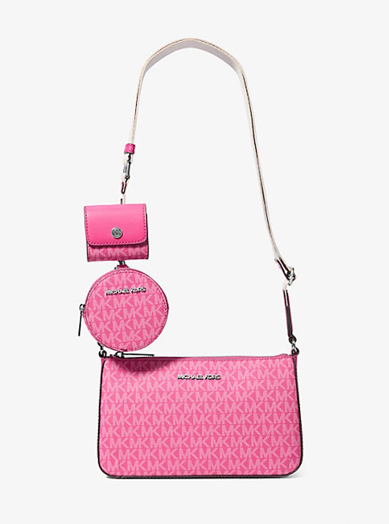 Jet Set Signature Logo Crossbody Bag with Case for Apple Airpods ProÂ®