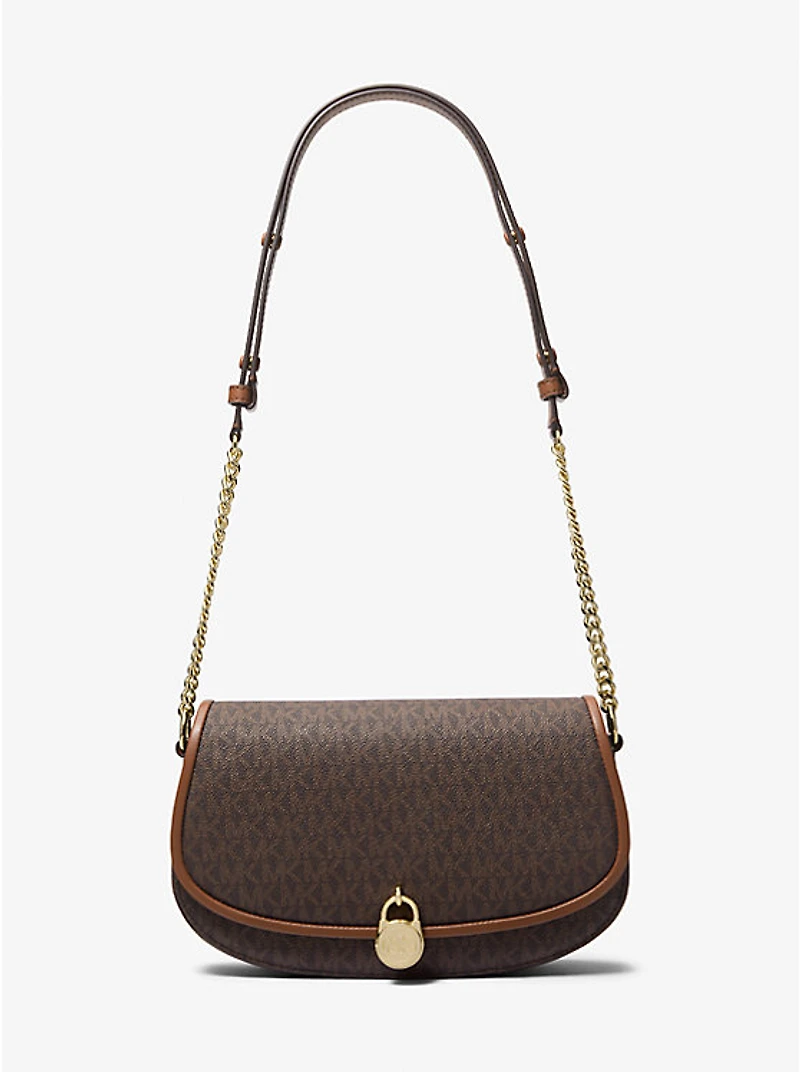 Mila Medium Signature Logo Messenger Bag