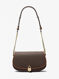 Mila Medium Signature Logo Messenger Bag
