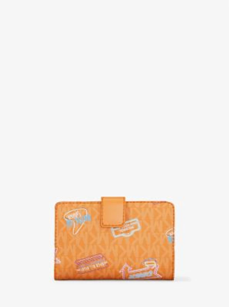 Jet Set Printed Signature Logo Bi-Fold Wallet