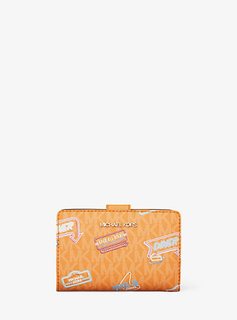 Jet Set Printed Signature Logo Bi-Fold Wallet