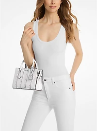 Sheila Small Studded Patchwork and Signature Logo Satchel