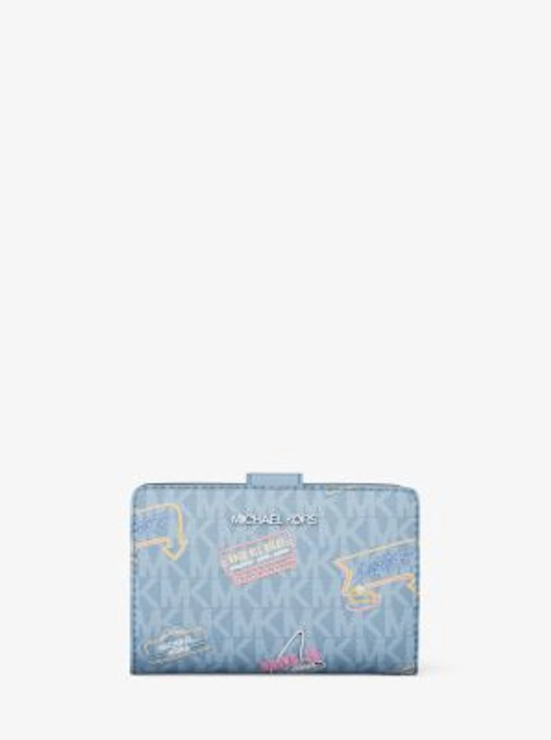 Jet Set Printed Signature Logo Bi-Fold Wallet