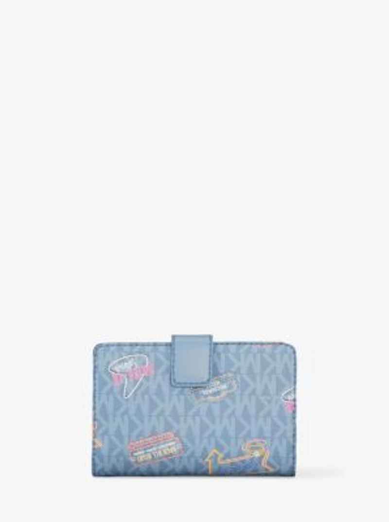 Jet Set Printed Signature Logo Bi-Fold Wallet