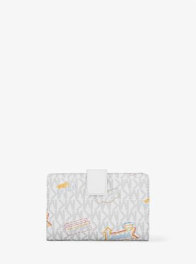 Jet Set Printed Signature Logo Bi-Fold Wallet