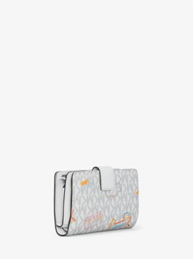 Jet Set Printed Signature Logo Bi-Fold Wallet