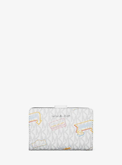 Jet Set Printed Signature Logo Bi-Fold Wallet