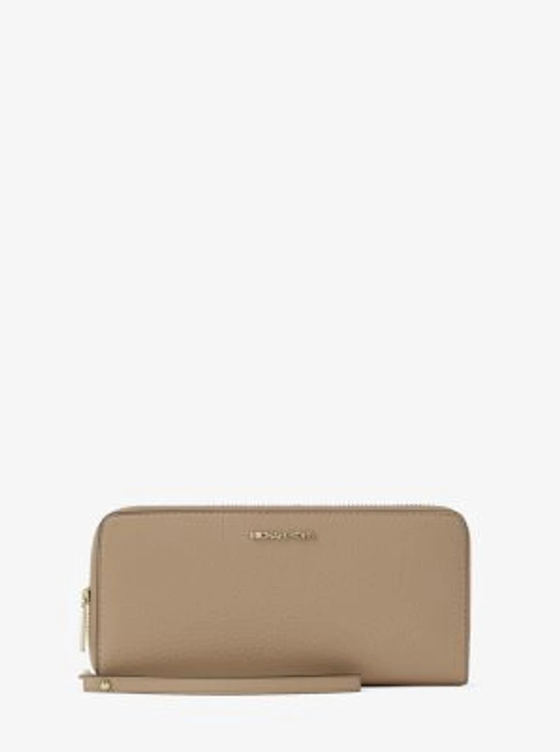 Jet Set Travel Large Pebbled Leather Wristlet