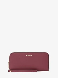Jet Set Travel Large Pebbled Leather Wristlet