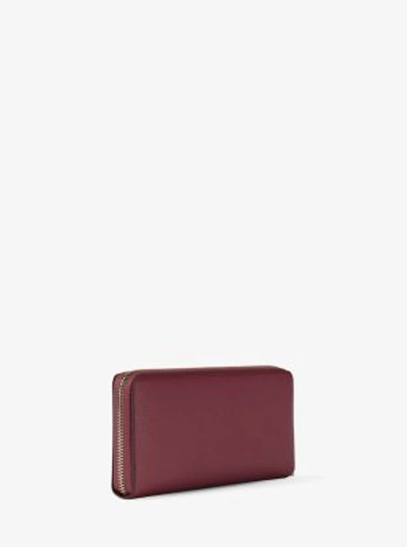 Jet Set Travel Large Pebbled Leather Wristlet