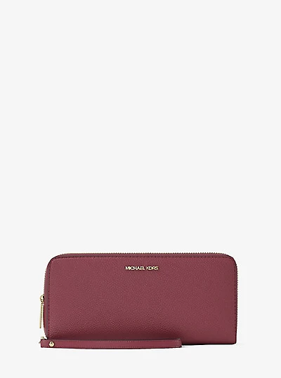 Jet Set Travel Large Pebbled Leather Wristlet