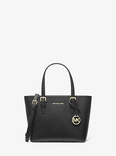 Jet Set Travel Extra-Small Saffiano Leather Top-Zip Tote Bag