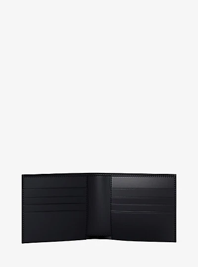 Pebbled Leather Billfold Wallet and Signature Logo Card Case Gift Set