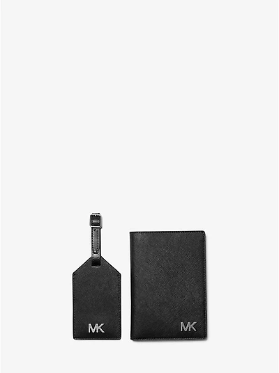 Cooper Saffiano Leather Passport Case and Luggage Tag Gift Set