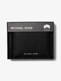 Cooper Pebbled Leather Billfold Wallet With Coin Pouch