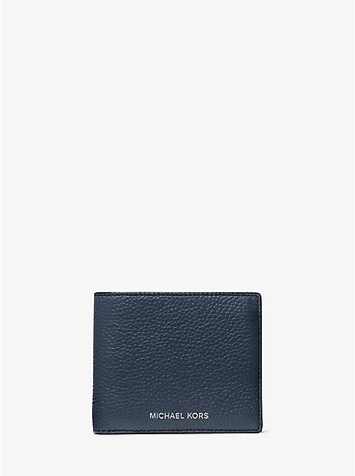 Cooper Pebbled Leather Billfold Wallet With Coin Pouch