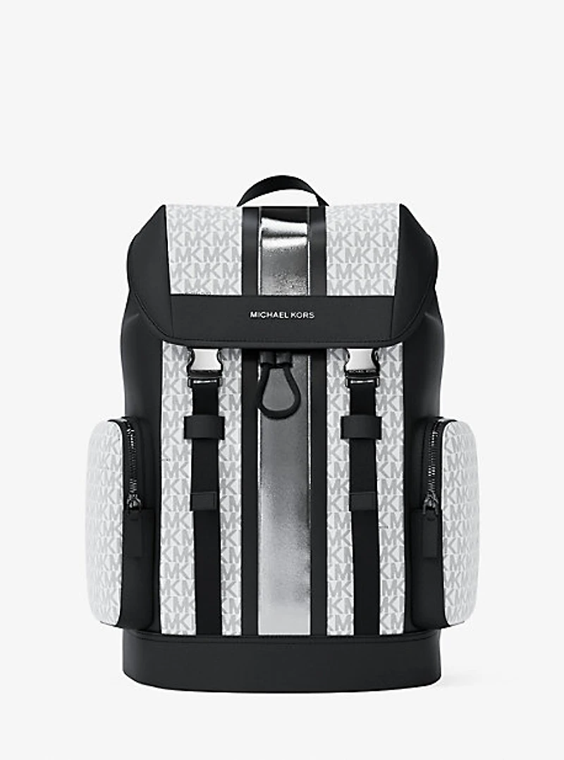 Cooper Metallic Striped Signature Logo Backpack