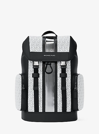 Cooper Metallic Striped Signature Logo Backpack