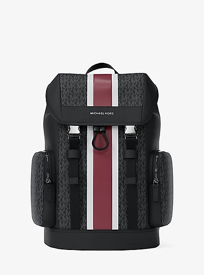 Cooper Medium Striped Signature Logo City Backpack