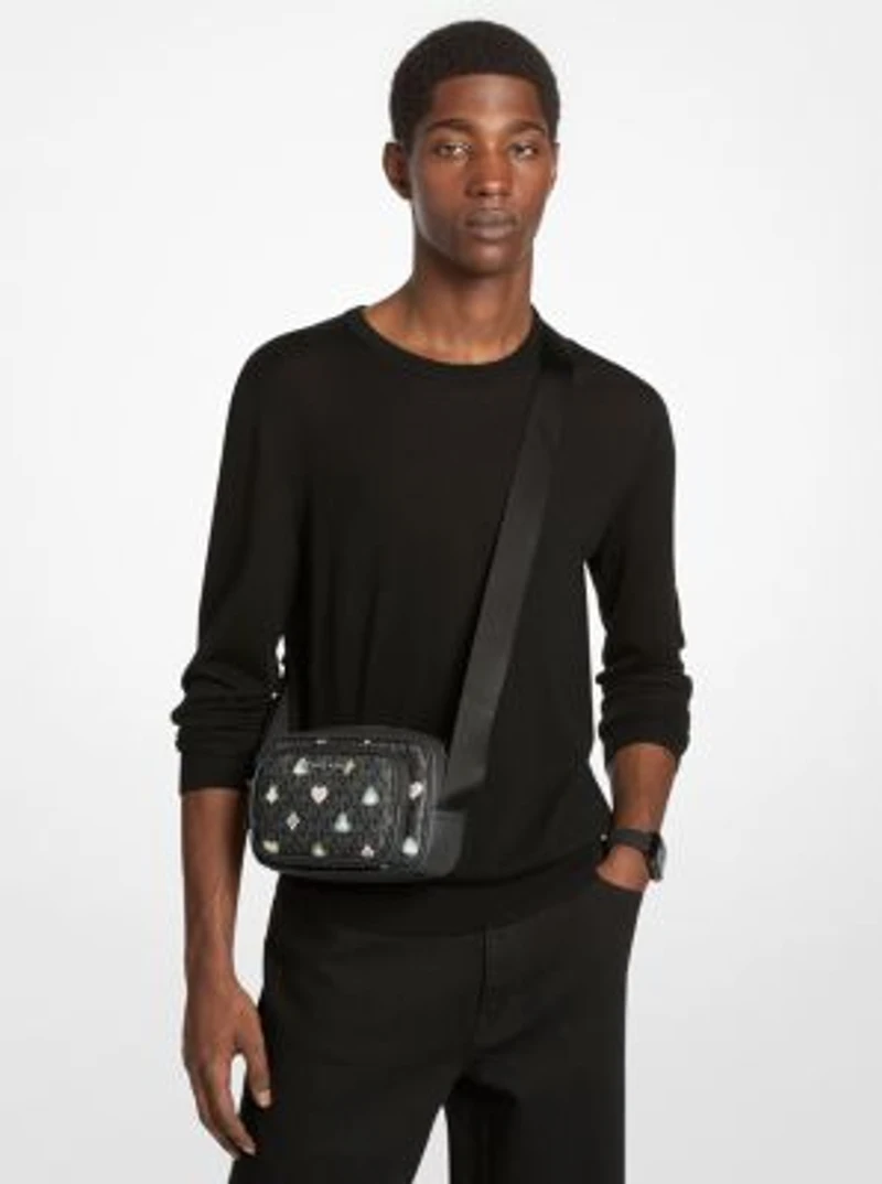 Cooper Small Printed Signature Logo Camera Crossbody Bag With Pouch