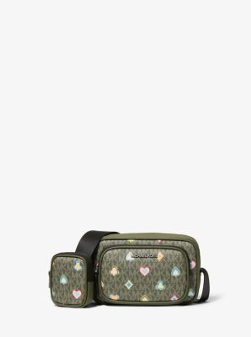 Cooper Small Printed Signature Logo Camera Crossbody Bag With Pouch